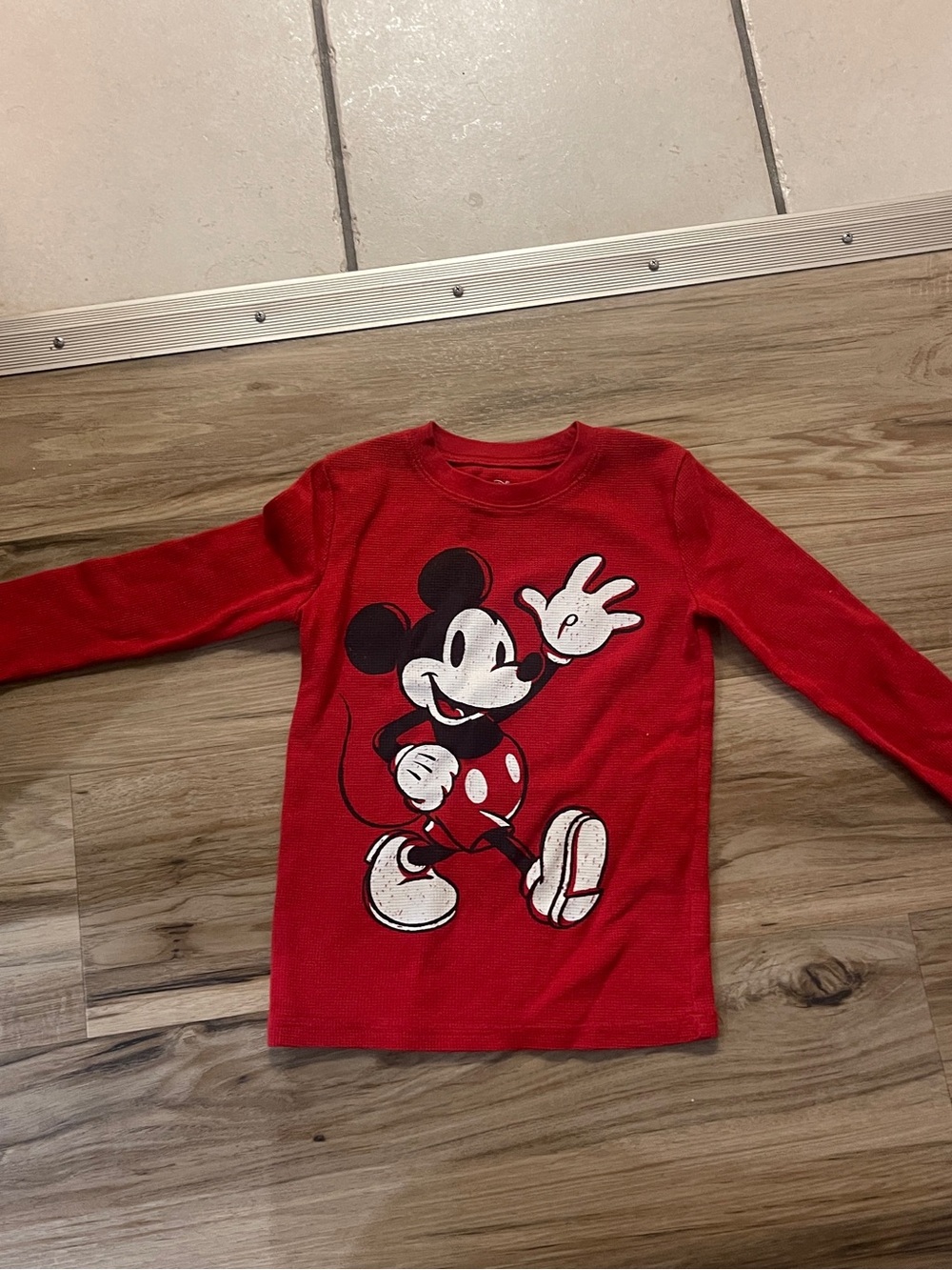 Disney Red Mickey Mouse Long-Sleeve Tee for Kids